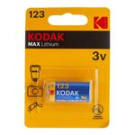 Батарейки KODAK MAX Lithium, CR123, K123LA
